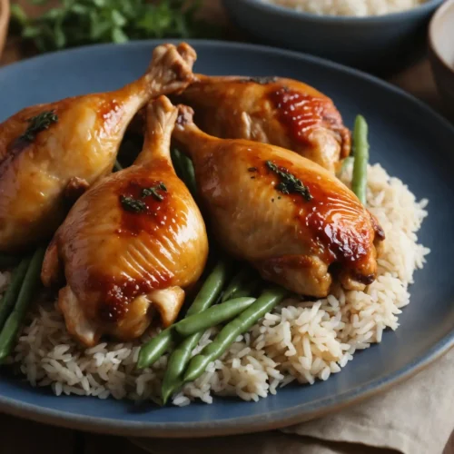 Churu Chicken Amarillo Recipe with Amarillo sauce served on a plate.