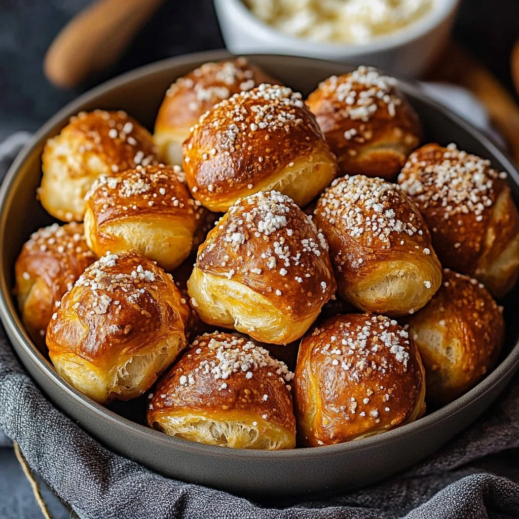 Crispy air fryer pretzel bites served with dipping sauce