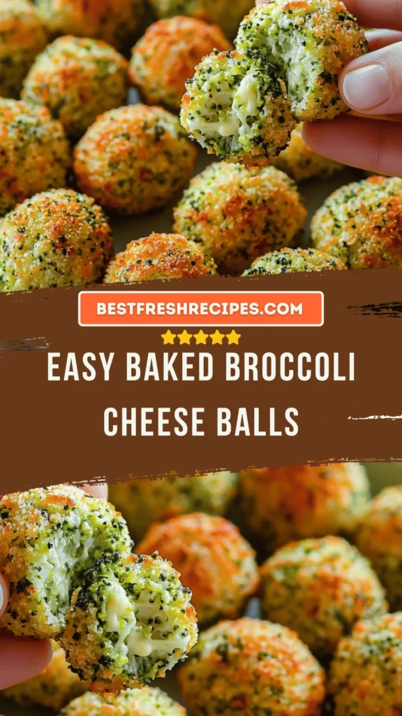 Delicious baked broccoli cheese balls ready to be served as a healthy snack.