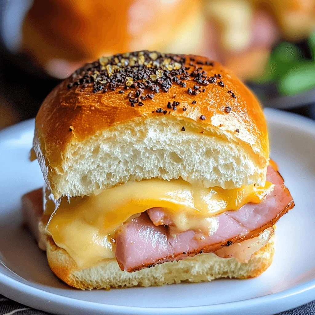 Delicious Air Fryer Ham and Cheese Sliders served on a platter