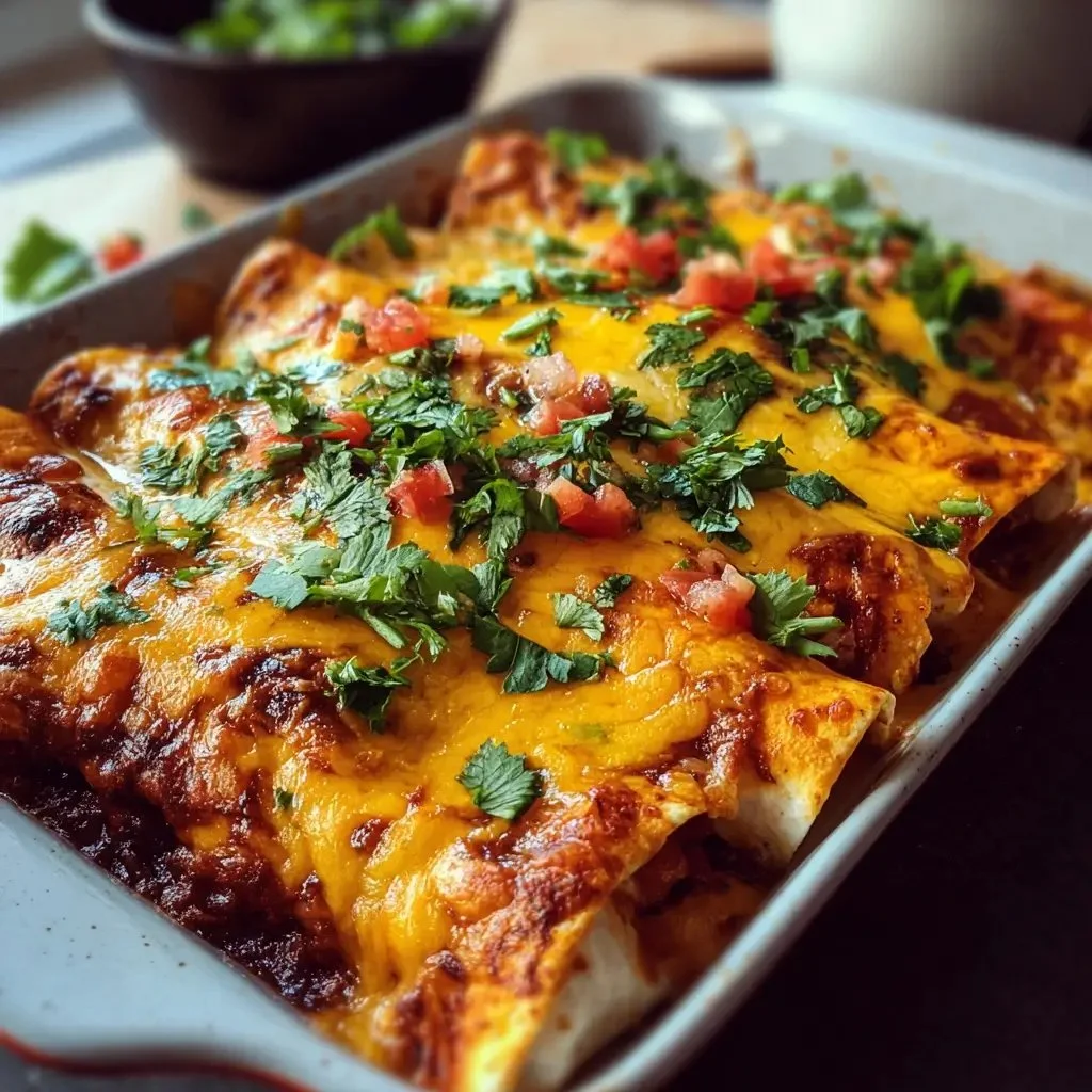 Delicious homemade breakfast enchiladas topped with fresh ingredients