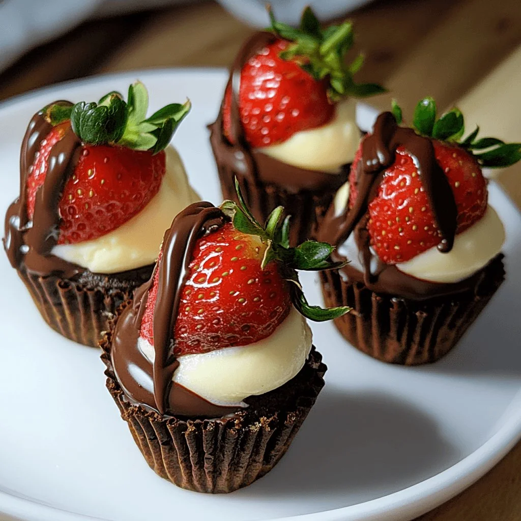 Delicious chocolate covered cheesecake strawberries ready to enjoy