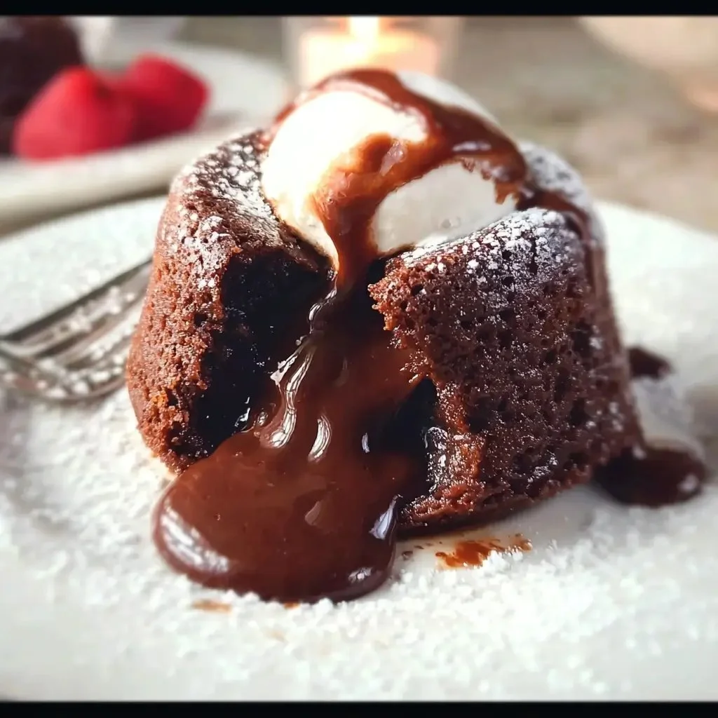 Delicious chocolate molten lava cakes served warm with a gooey center.