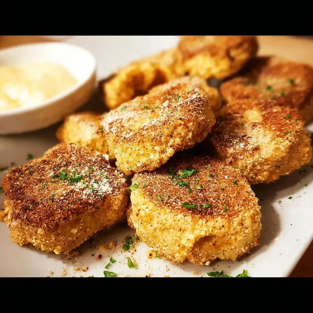 Crispy chickpea nuggets served with dipping sauce
