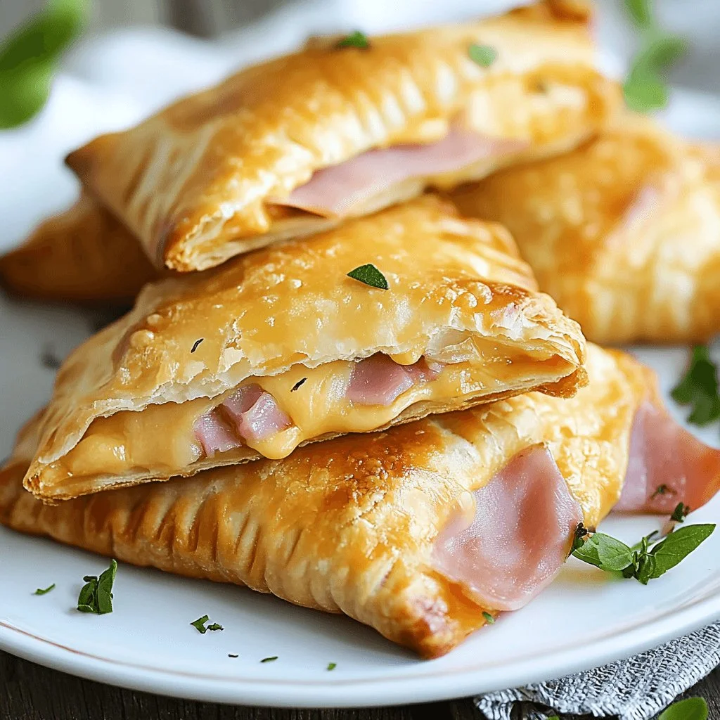 Ham and Cheese Pockets fresh out of the oven, golden and crispy