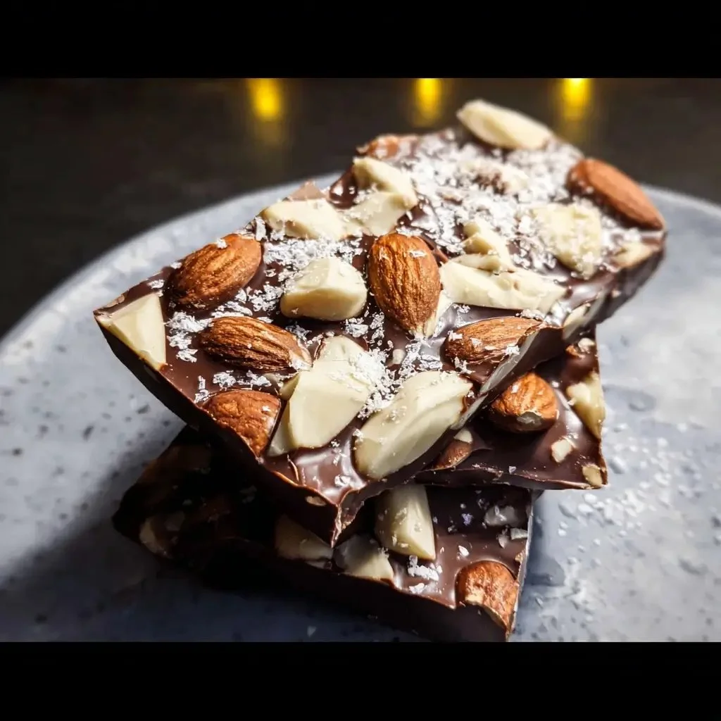 Delicious homemade almond bark recipe with chocolate and almonds