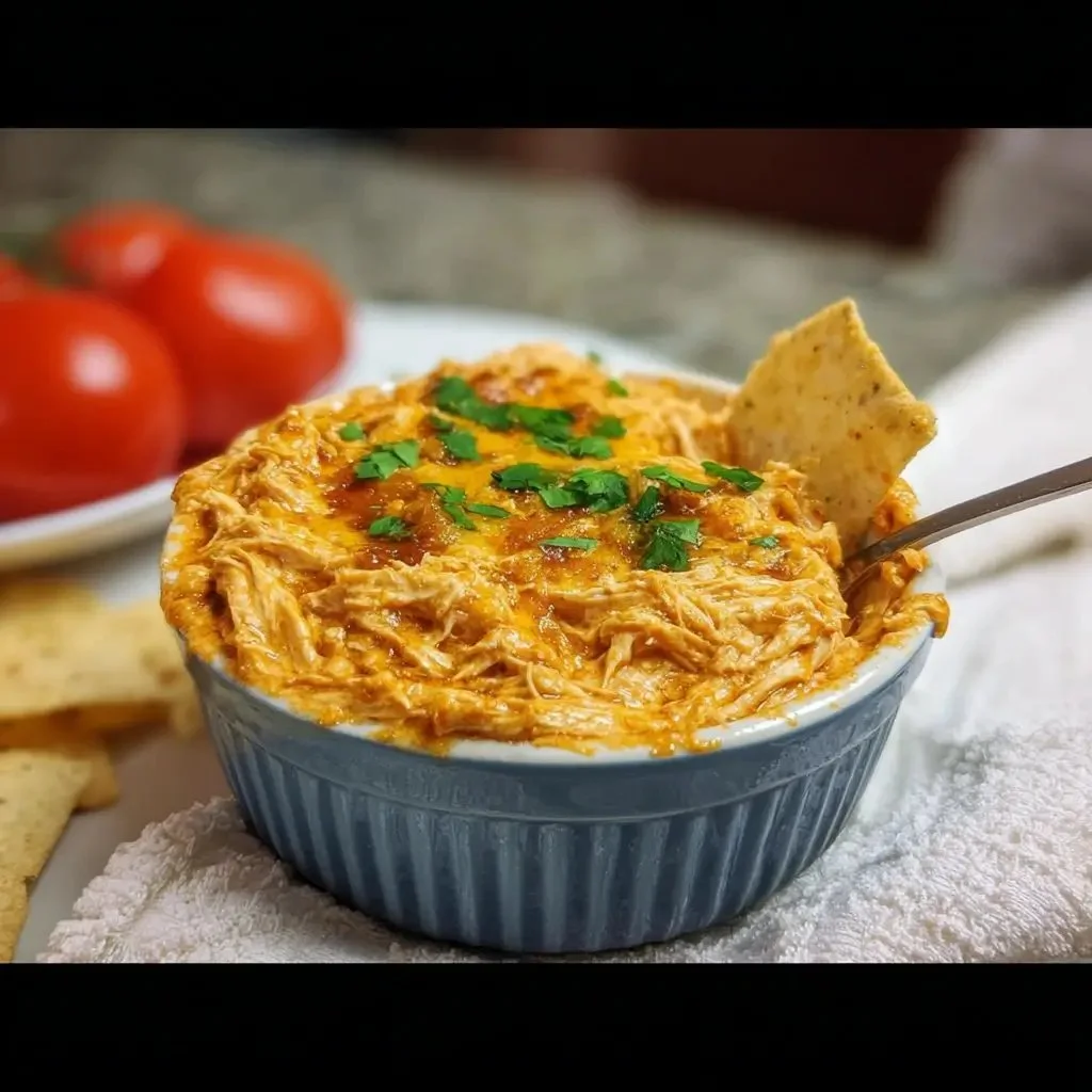 Delicious Instant Pot Buffalo Chicken Dip served in a bowl with tortilla chips