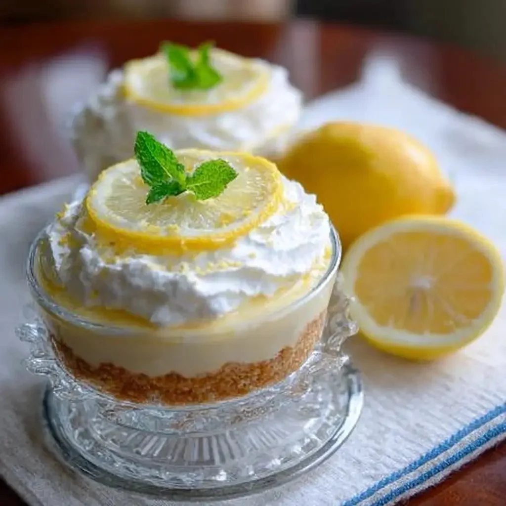 Delicious Lemon Cheesecake Mousse served in a dessert cup