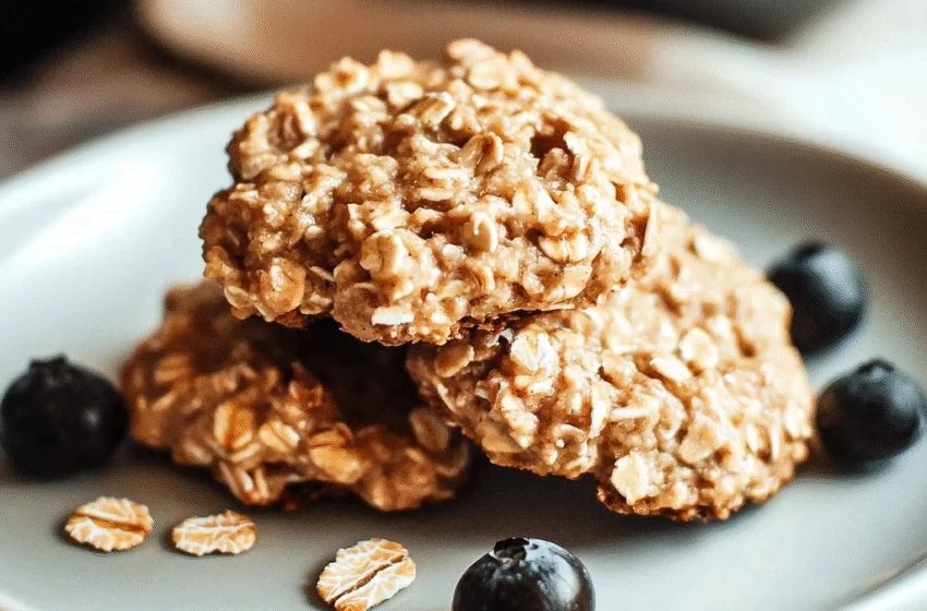 Homemade oatmeal toddler breakfast cookies on a plate