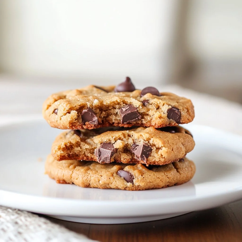 Delicious Peanut Butter Chocolate Chip Cookies fresh out of the oven.