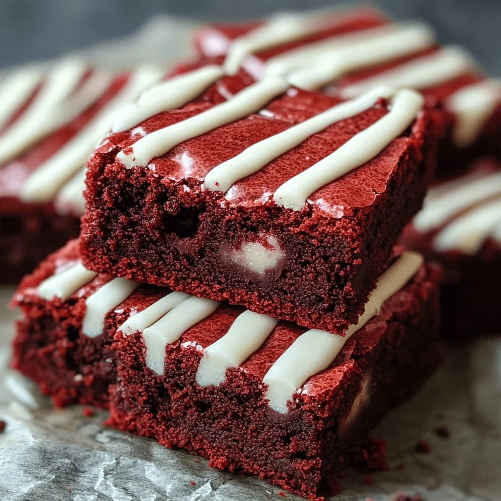 Delicious homemade Red Velvet Brownies with cream cheese frosting