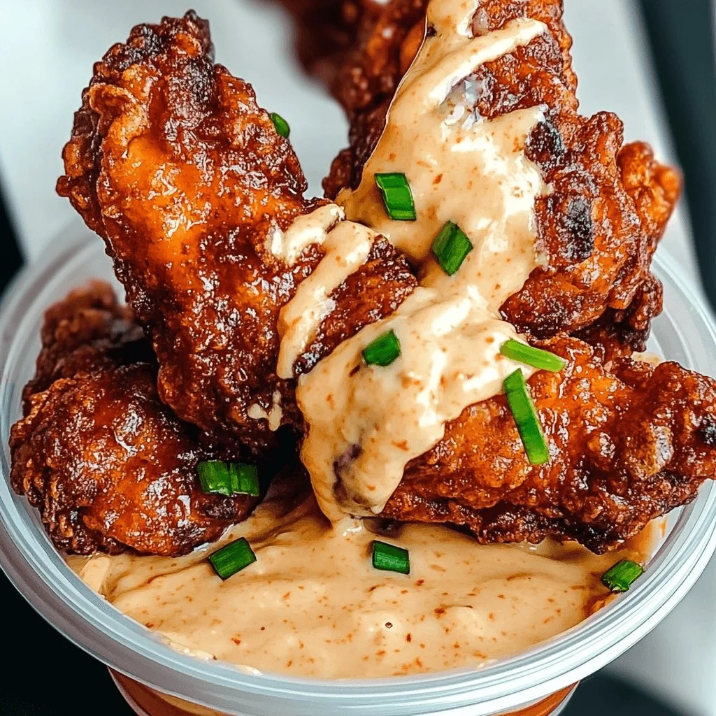 Spicy Korean Fried Chicken served with creamy gochujang mayo