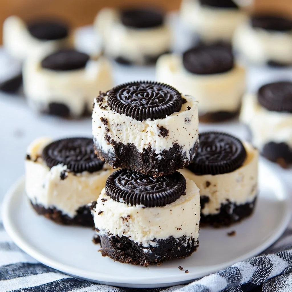 Delicious Oreo cheesecake bites served on a platter
