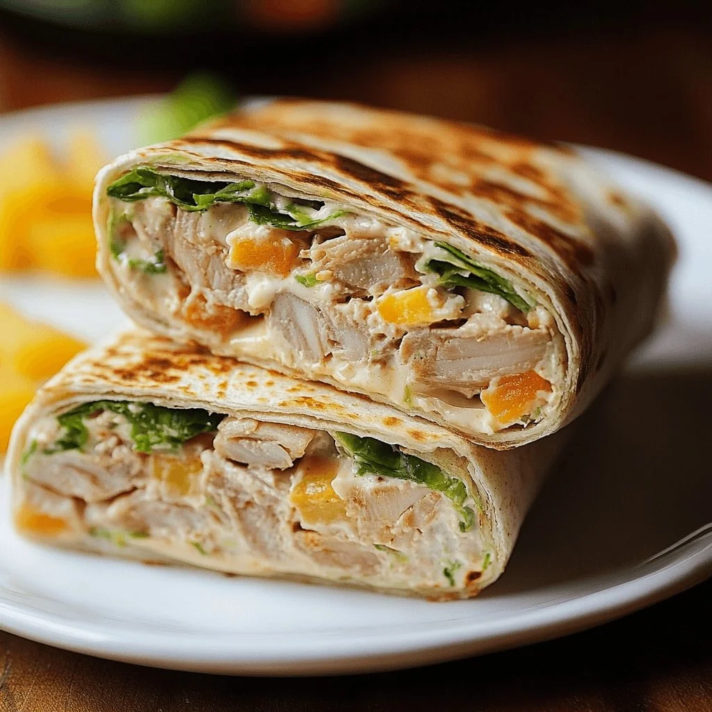 Tuna Melt Wrap with creamy tuna and melted cheese in a tortilla