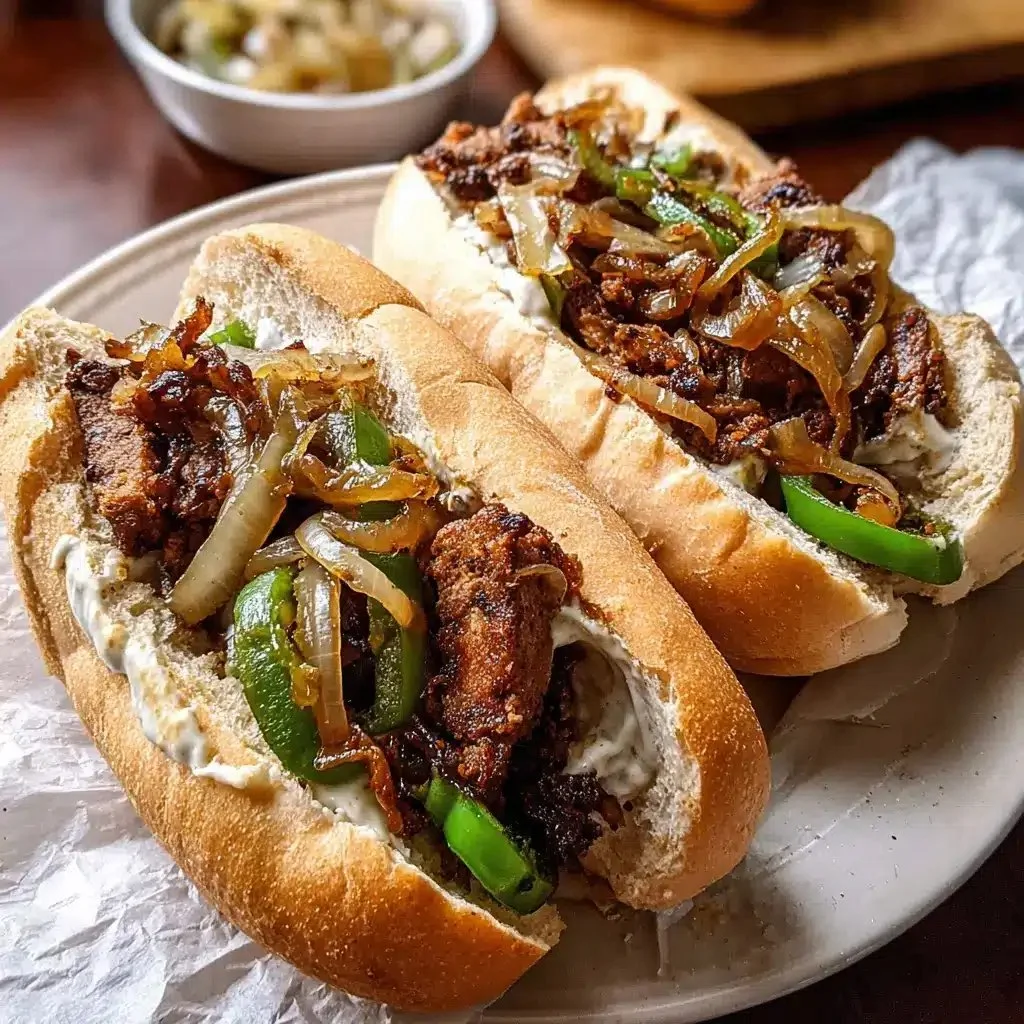 Delicious Vegan Philly Cheesesteak with plant-based ingredients