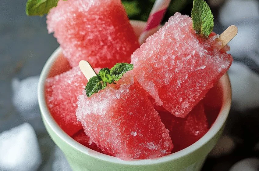 Delicious Watermelon Ice in a bowl for a refreshing summer treat