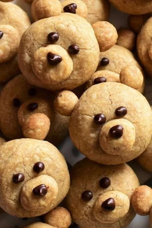 Brown Butter-Maple Shortbread Bear Cookies on a rustic wooden table
