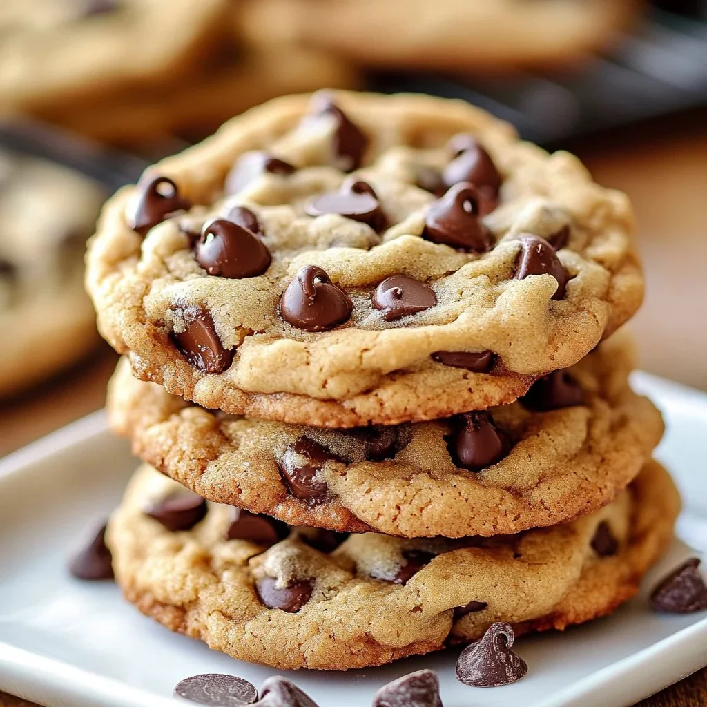 Freshly baked chewy chocolate chip cookies on a cooling rack