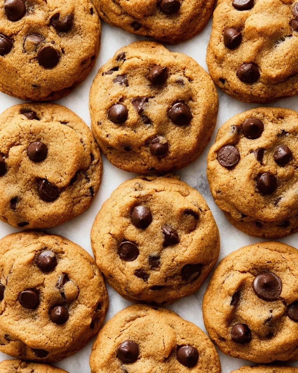 Chewy pumpkin chocolate chip cookies with warm spices and melty chocolate chips