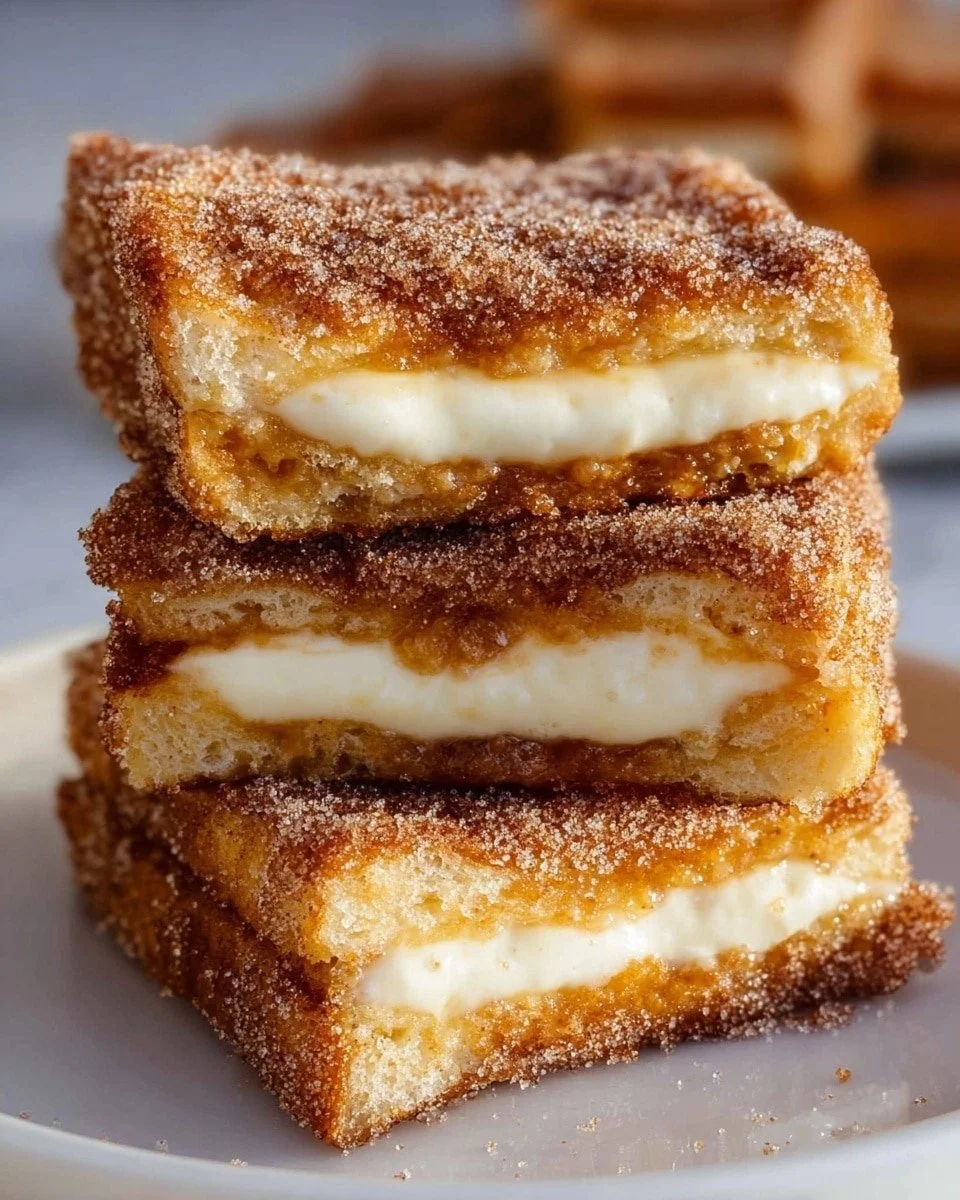Delicious churro cheesecake bars with a golden crust and creamy filling.