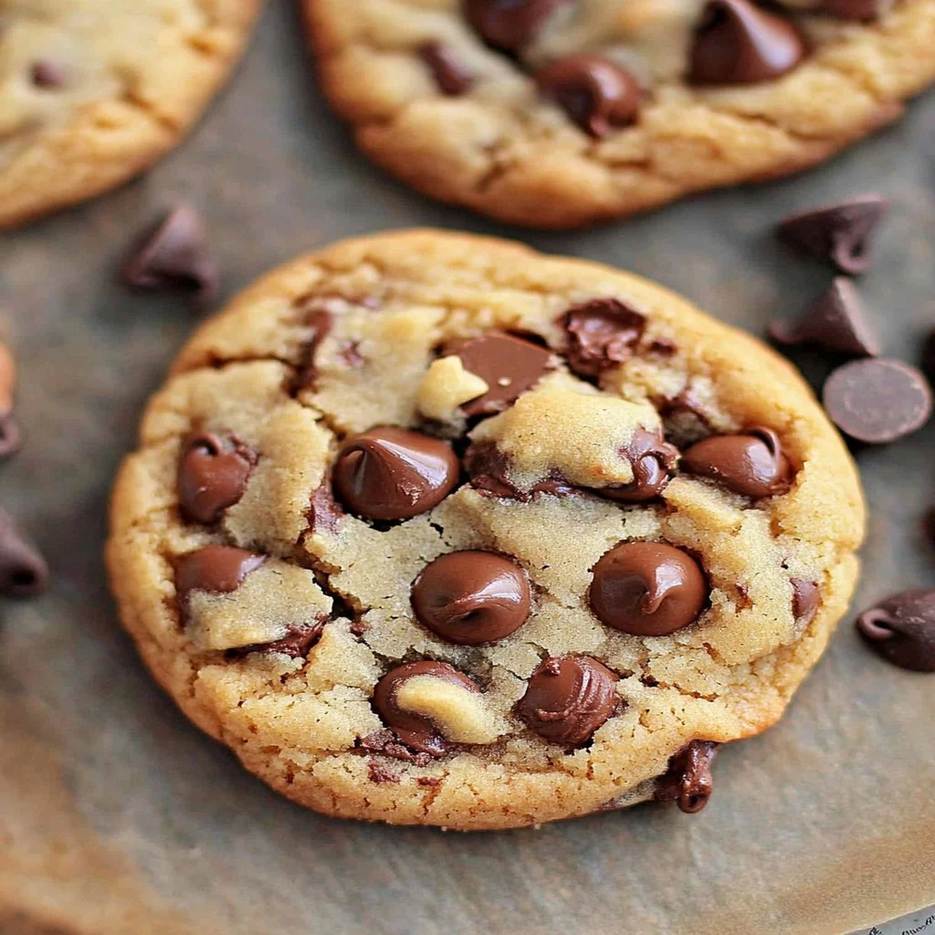 Freshly baked easy chocolate chip cookies on a cooling rack