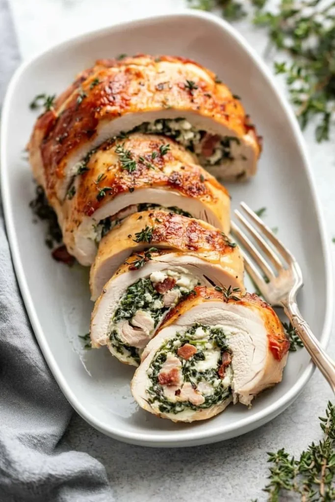 Delicious stuffed turkey breast ready for a festive meal