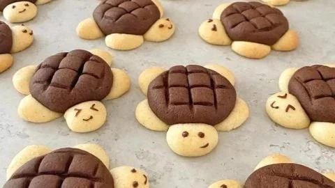 Delicious homemade Turtle Cookies with chocolate, caramel, and nuts