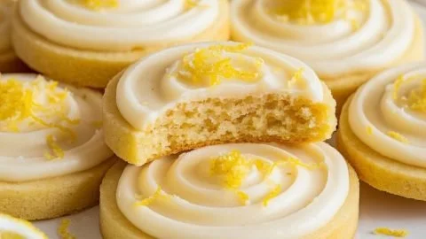 Zesty lemon frosted cookies, a delightful tangy treat for any occasion